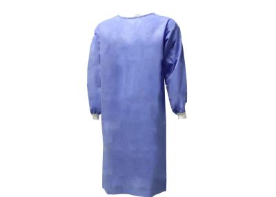 China Unisex SMS+PE 53GSM Disposable Ultrasonic Seaming Gown With Ties for sale