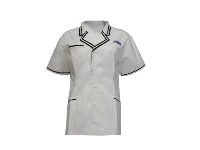 China 160 GSM T/C 42% 55% Spandex 3% Lapel White Medical Suit Antimicrobial Wrinkle-free for sale