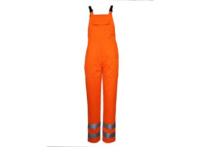 China 245 GSM CVC 55/45 Hi Vis Bib And Braces Overalls With 3M 9910 Silver Reflective Strips for sale