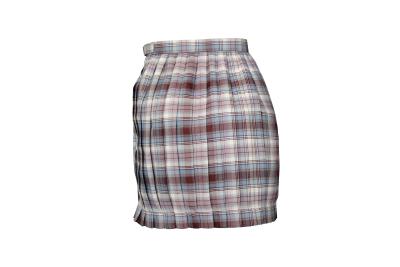 China 190G Dress & Skirt Women short pleated mini skirt Checked Pattern Elastic Band for sale