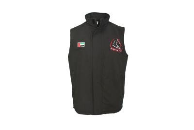 China Thermal Black 413g Fleece Jacket Sleeveless With Embroidery for sale