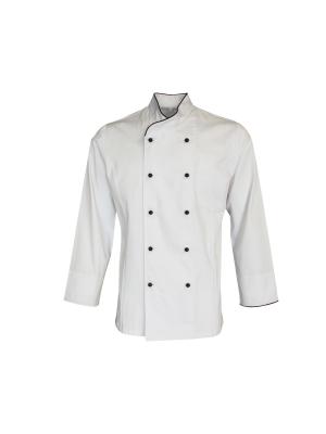 China 240 GSM Chef Uniform Long Sleeve Work Wear 65 Poly 35 Cotton for sale