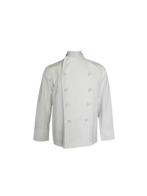 China 220 GSM Long Sleeve Chef Coat Cotton 100% Work Wear White for sale
