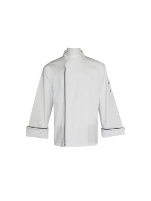 China 215 GSM Long Sleeve Chef Jacket With Black Pipings And Mesh Construction for sale