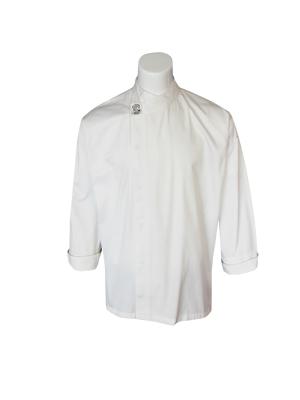 China 240G Chef Uniform Long Sleeve Polyester 65% Cotton 35% With Snap Buttons for sale