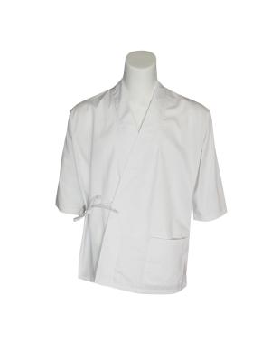 China Arruga blanca del estilo japonés de las camisas con mangas del tres cuartos 195GSM libre con los lazos en venta