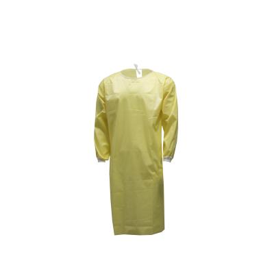 China Yellow 100% Polyester Taffeta Fabric 100GSM Disposable Medical Clothing for sale