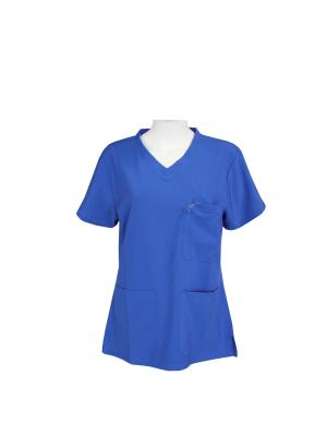 Chine 170 l'uniforme médical bleu de Spandex du polyester 5% de GSM 95% frotte le bout droit de 4 manières à vendre