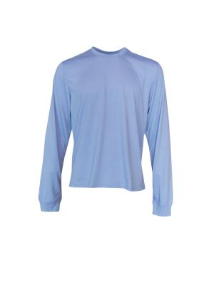 China 170 t-shirt azul do pescoço de grupo do algodão do poliéster 35% da G/M 65% à venda