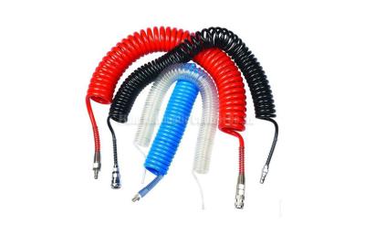 China Thermoplastic Polyurethane Coil Pneumatic Air Tube 8mm With Fitting Both Ends,Sprial Air Hose for sale