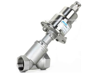 China 2/2 Way Stainless Steel Angle Seat Valve Polished Actuator Pneumatic Angle Seat Valve for sale
