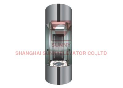China Decorated Panel Panoramic Elevator With Spot Lights Flanks Car Roof Decoration for sale