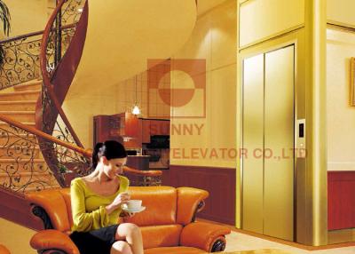 China Carga 250 - elevadores caseros residenciales 400kg con la chapa y el espejo de madera del grabado de pistas en venta