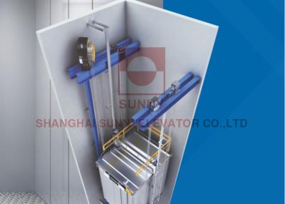 China A instalação eficiente do elevador Gearless do elevador do frete do elevador de frete de Roomless da máquina à venda