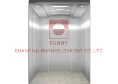 China Mirror Stainless Steel Hairline Passenger Elevator With Plc Controlled Elevator System for sale
