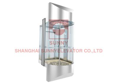 China Ventilate Single Door Kinfe 1.75m/S 800kg Panoramic Sightseeing Lift for sale