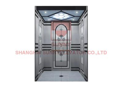 China 630kg With Stainless Steel Etching Machine Room Passenger Elevator for sale