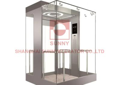 China CE Gearless Traction VVVF 1.0m 800KG Panoramic Elevator With Stainless Steel for sale