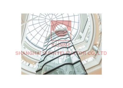 Chine ascenseur panoramique guidé de l'observation 4.0m/S en verre avec le dispositif de décélération à vendre