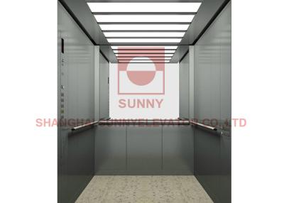 Chine Ascenseur d'hôpital de miroir d'acier inoxydable du contrôle 1000Kg de VVVF avec la lumière de LED à vendre
