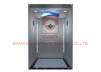 China MRL  Hairline Stainless Steel  Machine Roomless Elevator Lift for sale