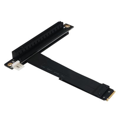 China M.2 NGFF NVMe Key M To PCIe 3.0 X16 Extension Cable (90° Right Angle PCI-E Slot) for sale