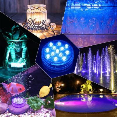 China Color Changing Remote Control Submersible LED Lights With Magnet Suction Cups Pond Fountain Pool for sale
