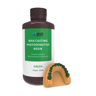 China 1 kg/botella de resina fotosensible de resina fundible verde para impresoras de alta precisión en venta