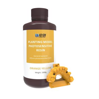 China 405nm Wavelength Photosensitive Resin Orange Dental 3d Printing Resin for sale