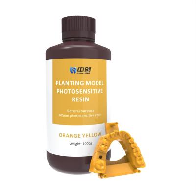 China Naranja Amarillo Dental 3d Modelo de implantación de resina Resina fotosensible en venta