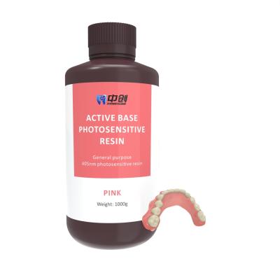 China Semi Transparent Pink Biocompatible 3d Resin Light Curing Dental Resin for sale