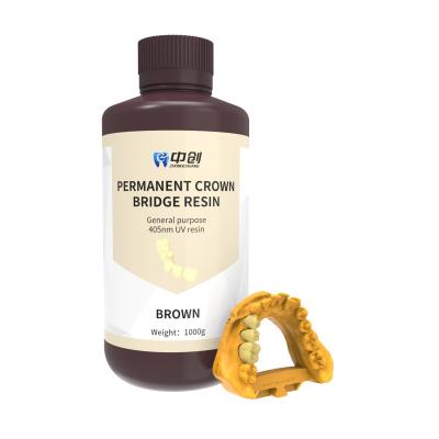China Dental light curing 3D printer high strength wear-resistant multi-color permanent crown bridge UV resin for sale