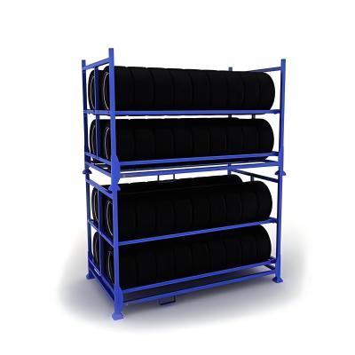 China Light Duty Pallet Racking Foldable Plywood Collapsible Metal Tyre Wood Deck for sale