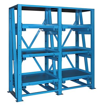 China Warehouse Storage Colorful Drawer Rack Heavy Duty Product Pullout Shelves Drawer Racking Mould Shelf for sale