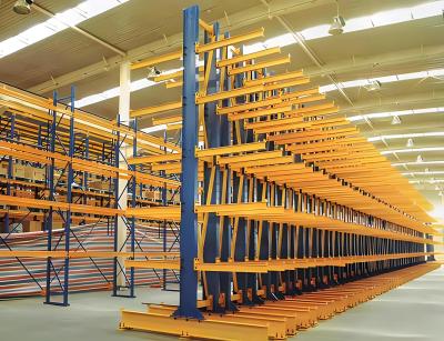 China Steel Double Sided Cantilever Shelf Warehouse Heavy Duty Library Cantilever Shelving System for sale