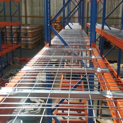 China Flared Welded Galvanized Steel Metal Storage Steel Wire Mesh Decking Panels Pallet Racking for sale