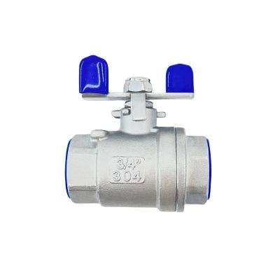 China Floating Ball Valve Q11F-16/64P Stainless Steel 2PC Female Thread with Butterfly Handle for sale