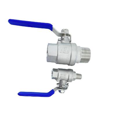 China Stainless Steel 2PC Female and Male Thread Ball Valve for Straight Through Type Channel for sale