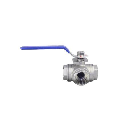China L/T-Type Shunt Reversing Stainless Steel 304 Three-Way Ball Valve for Water Treatment for sale