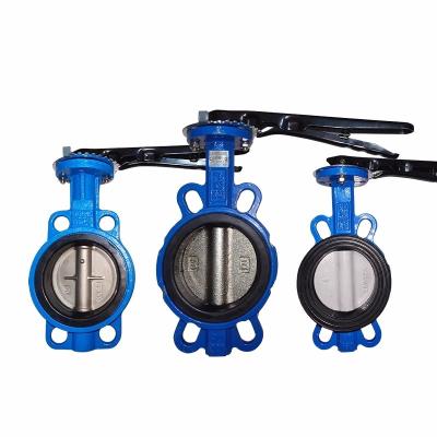 China Manual Resilient Seated Ductile Cast Iron Industrial Control Wafer Lug Butterfly Valves with EPDM PTFE PFA Rubber Lining for sale
