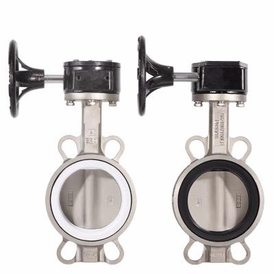 China Gearbox Switch Box Double Acting Actuator Soft Seat Wafer Butterfly Valve DN50-DN300 for sale