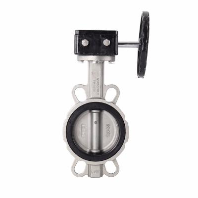 China ISO 9001 Standard Worm Gear Operated Rubber Seal Wafer Butterfly Valve for Sea Water for sale