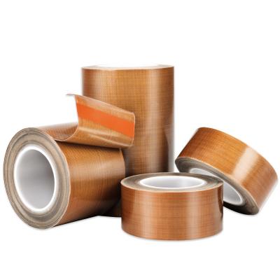 China Brown PTFE Seal Tape Fiberglass Adhesive 1 Inch Teflon Tape for sale
