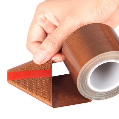 China Sello de resistencia al calor PTFE Teflón cinta adhesiva de fibra de vidrio PVDF 12 mm en venta