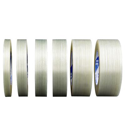 China Reinforced PET Clear Fiberglass Filament Tape Heavy Duty Hot Melt for sale