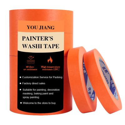 Китай Противоультрафиолетовый 60 дней Оранжевая резиновая клейкая высоковязковая маскировочная лента Washi продается