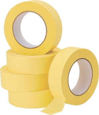 China Yellow High Temperature Resistance Crepe Paper Masking Tape 25mm*50m for sale