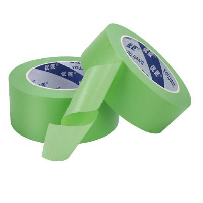China Crepe 2 Inch Wall Painting Green Painter Paint Low Tack Masking Tape for sale