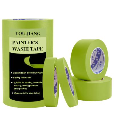 China Green Paint Washi Tape Multi-Surface Masking Removal For Security Wall Painting Crafts Art Construction Renovation Home for sale