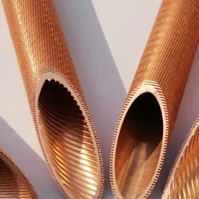China DELLOK Tubos de cobre com ranhuras internas Tubos de barbatanas baixas para trocadores de calor e resfriadores de ar à venda